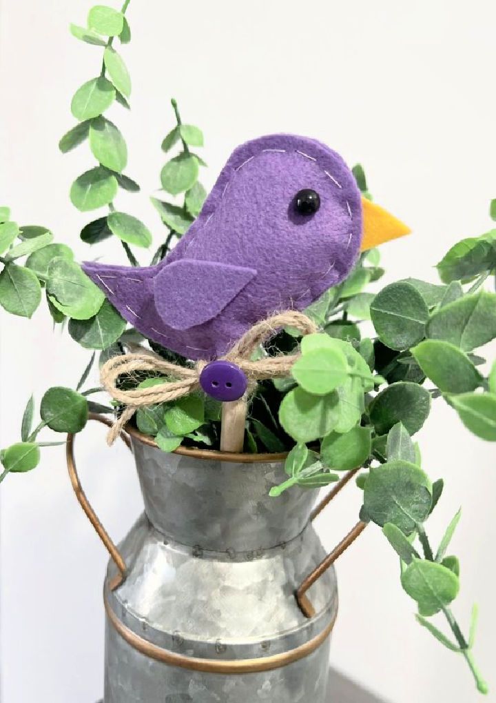 Make Your Own Spring Bird Planter Stick