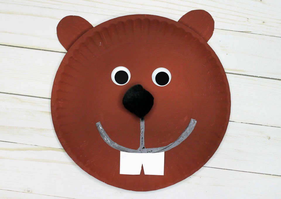 Make a Paper Plate Groundhog Step by Step