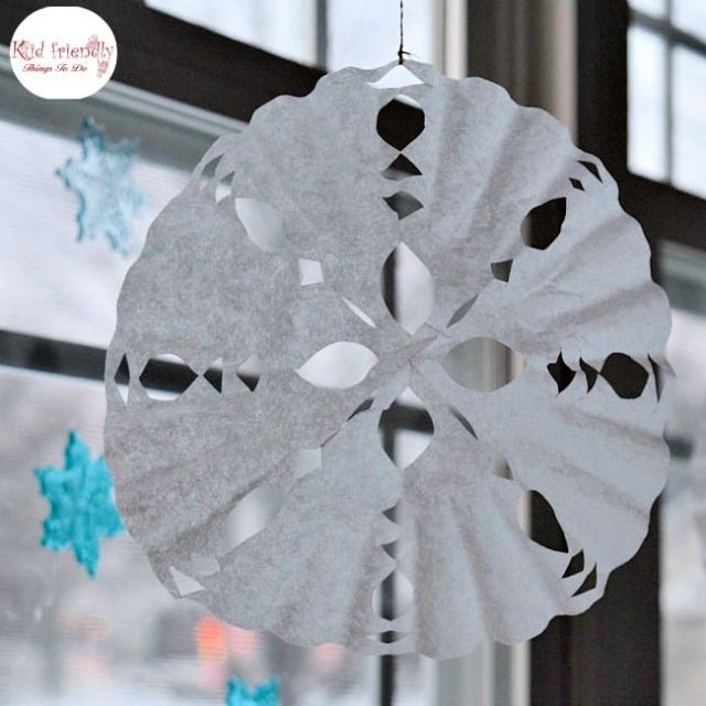 Make a Snowflake Out of a Coffee Filter