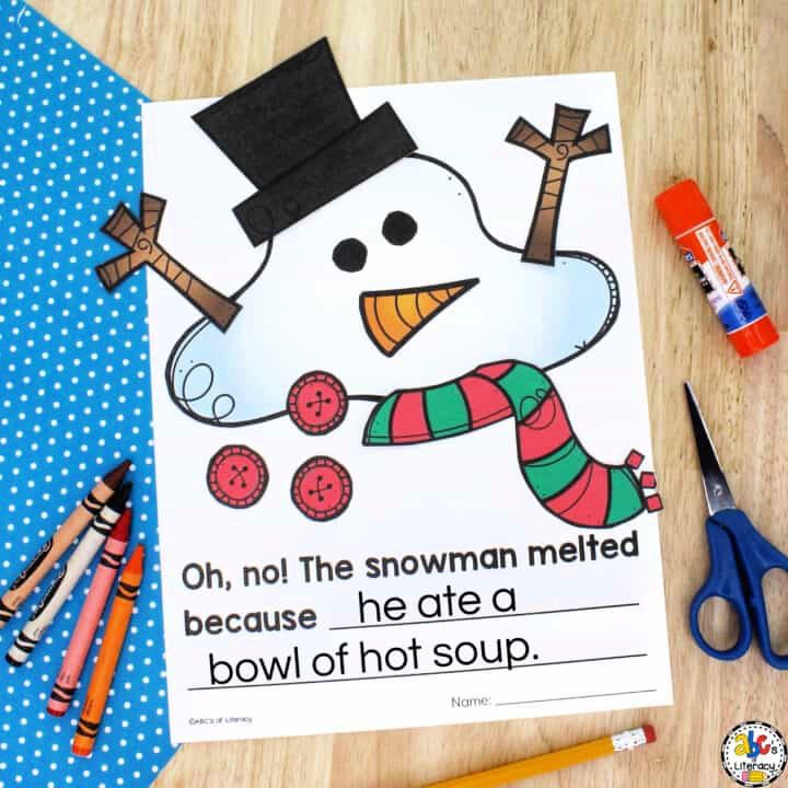 Melted Snowman Craft and Writing Activity