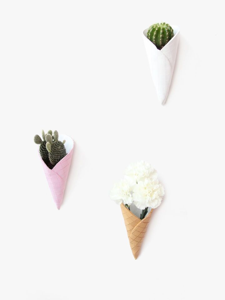 Modeling Clay Ice Cream Cone Wall Planters Craft