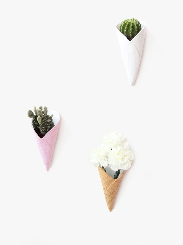 Modeling Clay Ice Cream Cone Wall Planters Craft