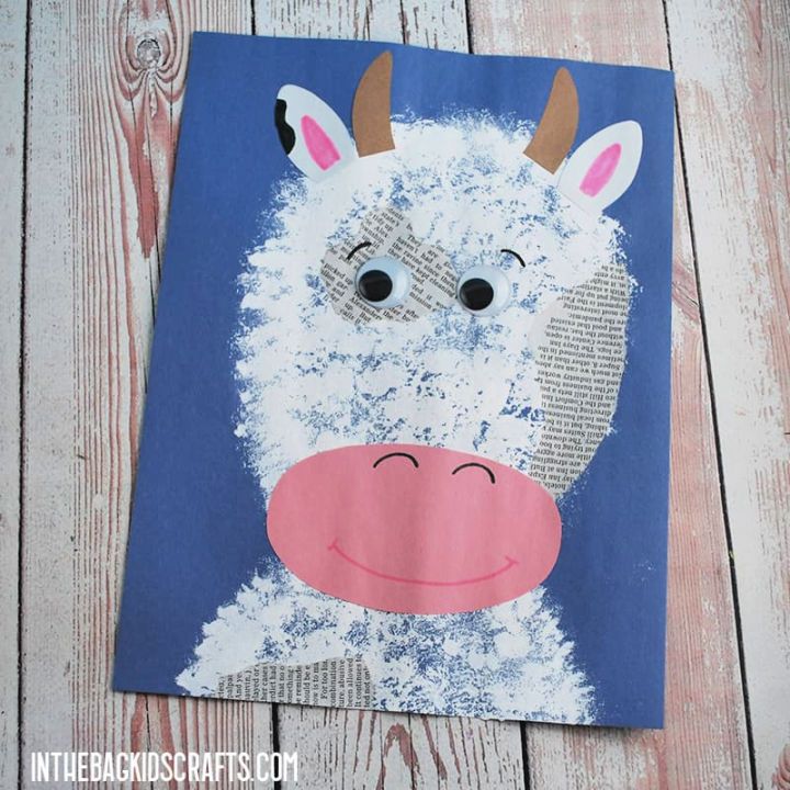 Newspaper Cow Craft for Kids