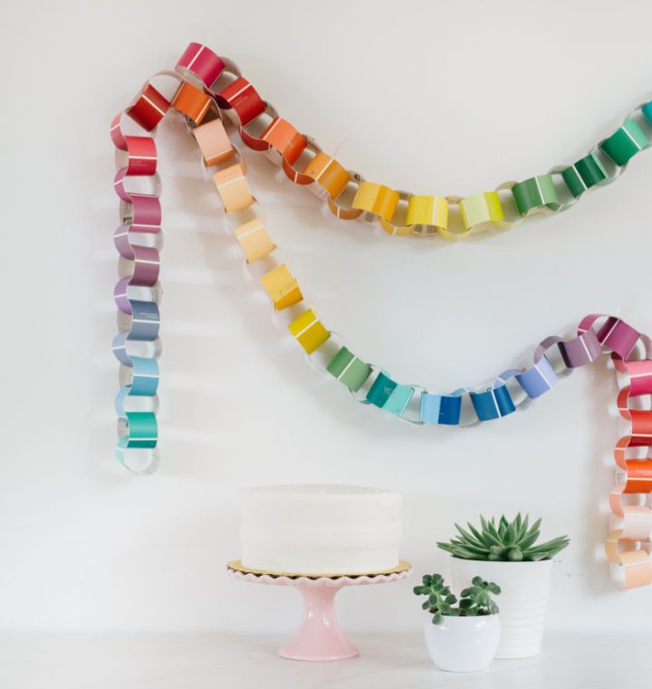 Paint Chip Paper Chain Garland