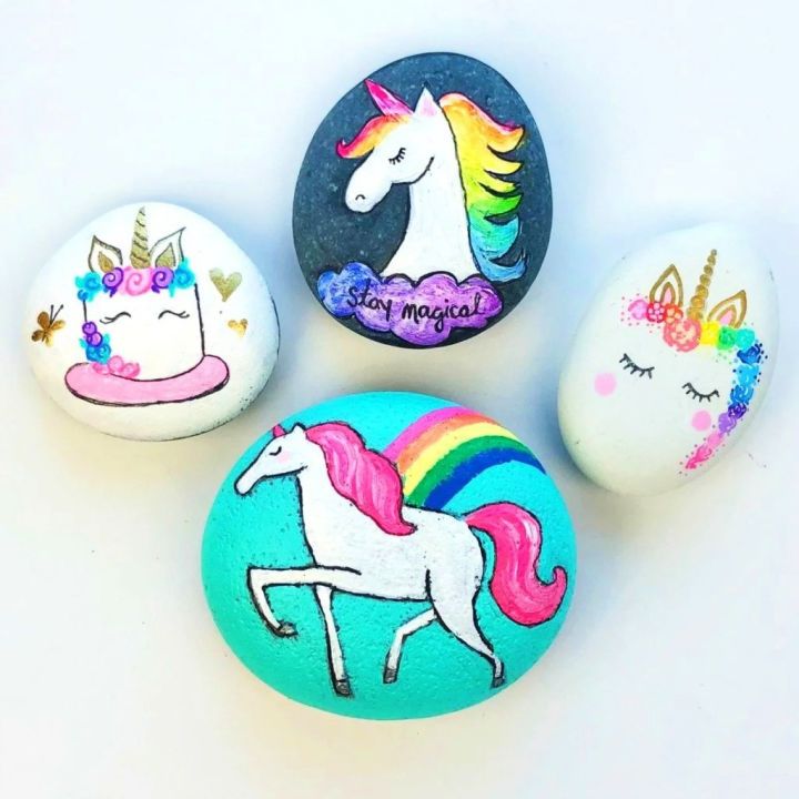 Paint Unicorn Rocks in Four Different Ways