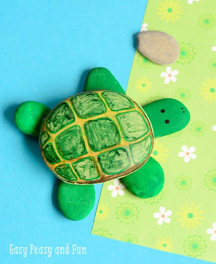 Painted Rock Turtle Art Project