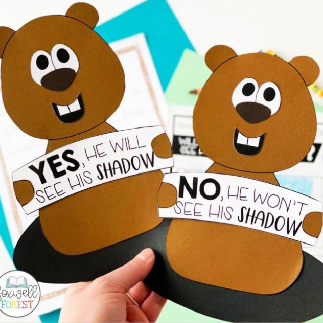 Paper Groundhog Shadow for Preschoolers