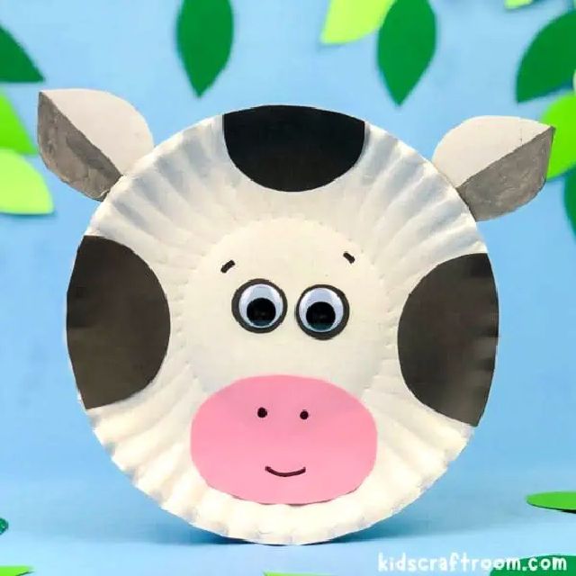 Paper Plate Cow Craft for Kids