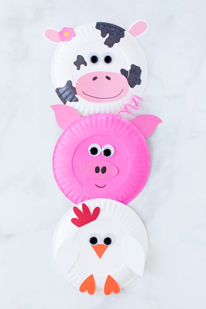 Paper Plate Farm Animals Projects for Kindergarten