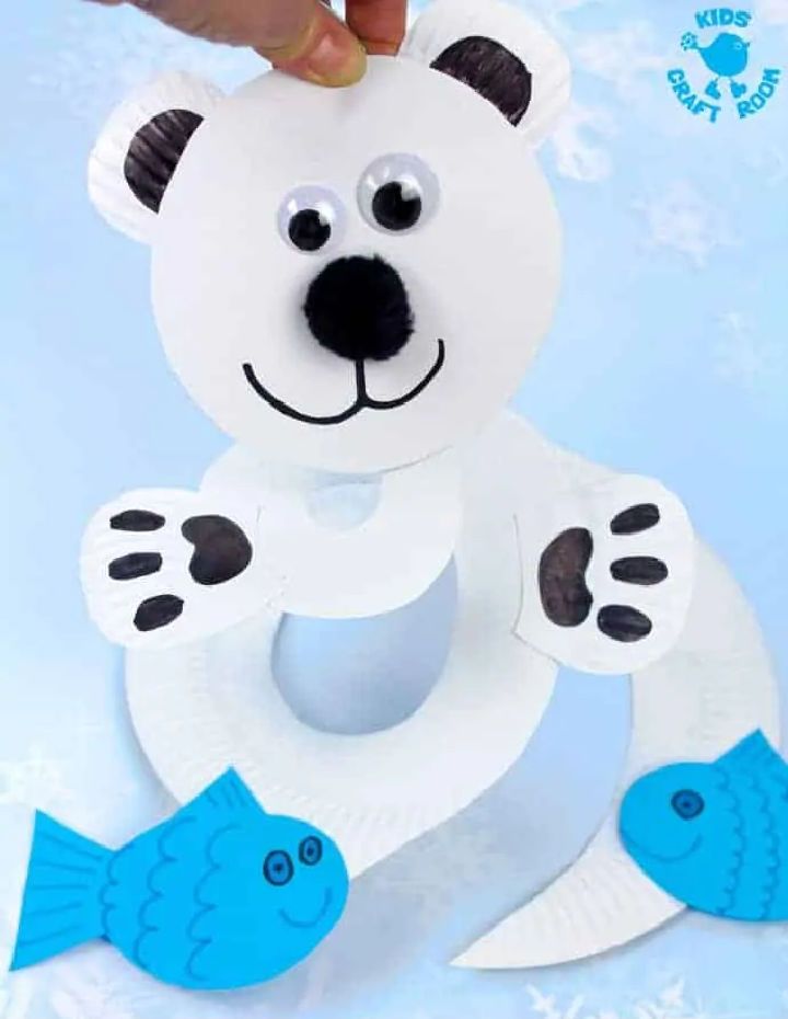 Paper Plate Twirler Polar Bear - Step-by-Step