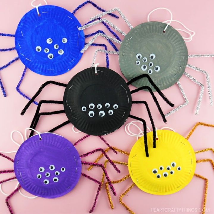 Easy Paper Plate Spiders Craft