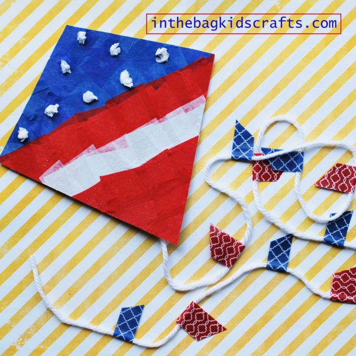 Patriotic Kite Craft for Kindergarten