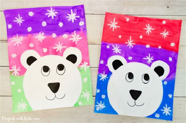 Polar Bear Winter Painting for Kids