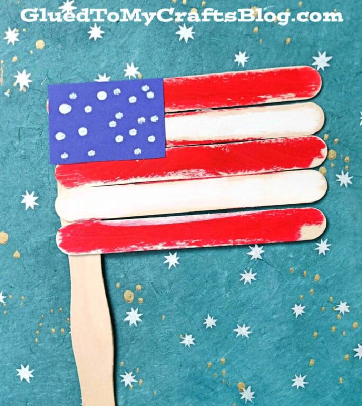 Quick DIY Popsicle Stick USA Flag