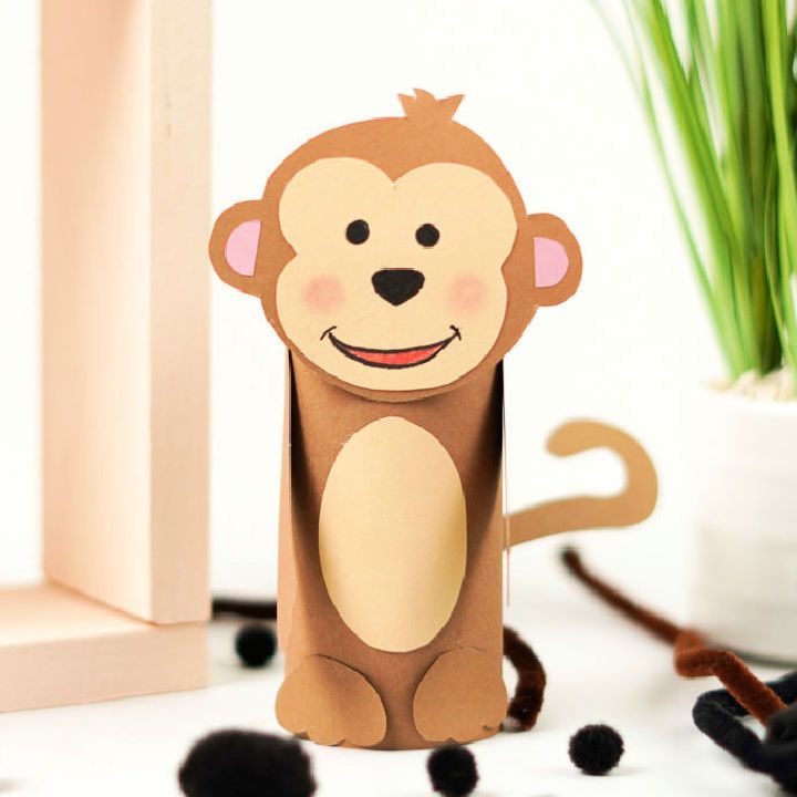 Quick and Easy DIY Paper Roll Monkey
