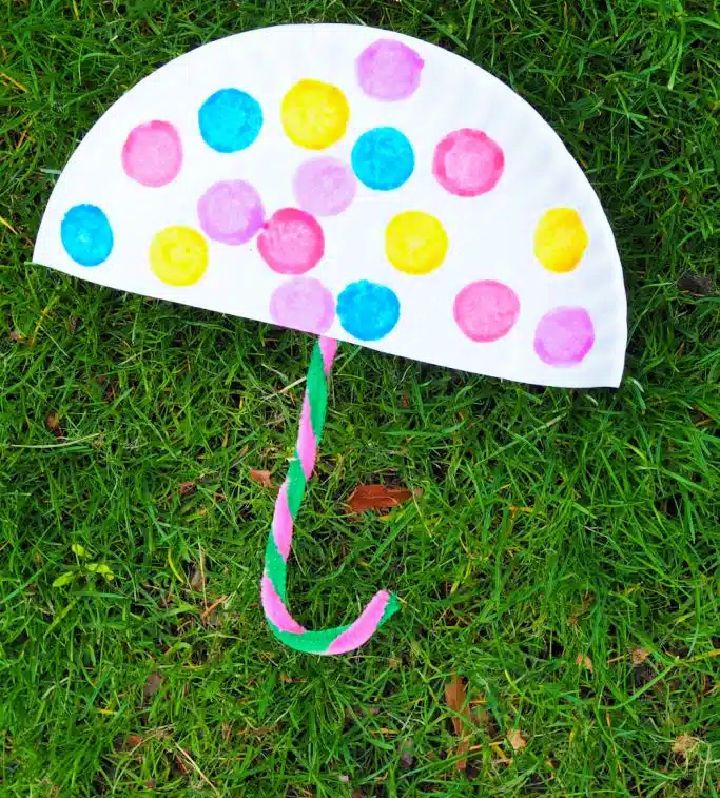 Rainy Day Paper Plate Umbrella Craft