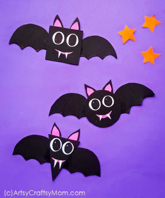 Shape Bats Paper Craft for Preschoolers