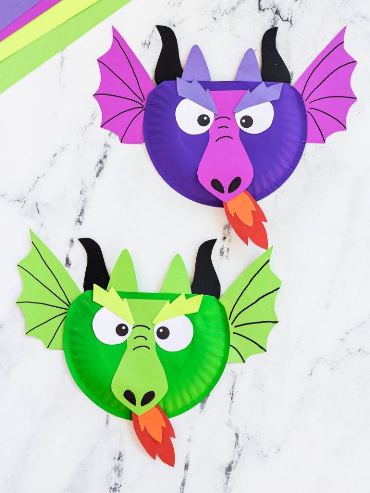 Simple DIY Paper Plate Dragons for Kids