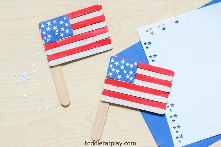 Simple DIY Popsicle Stick American Flag