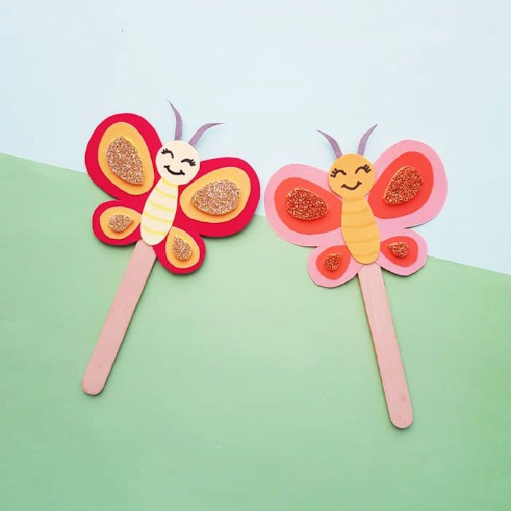 Simple DIY Popsicle Sticks Butterfly Puppet
