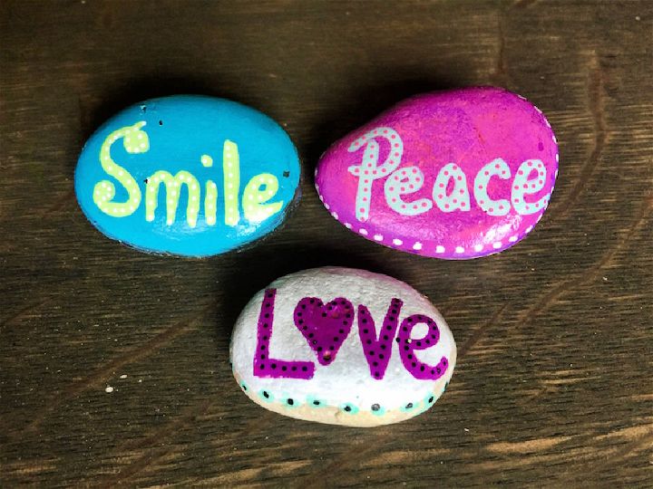 Simple Motivational Painted Rock Paper Weights