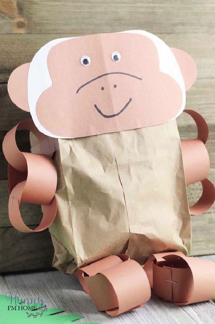 Simple Paper Bag Monkey Craft for Preschoolers