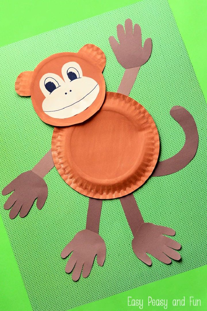 Simple Paper Plate Monkey Arts and Crafts