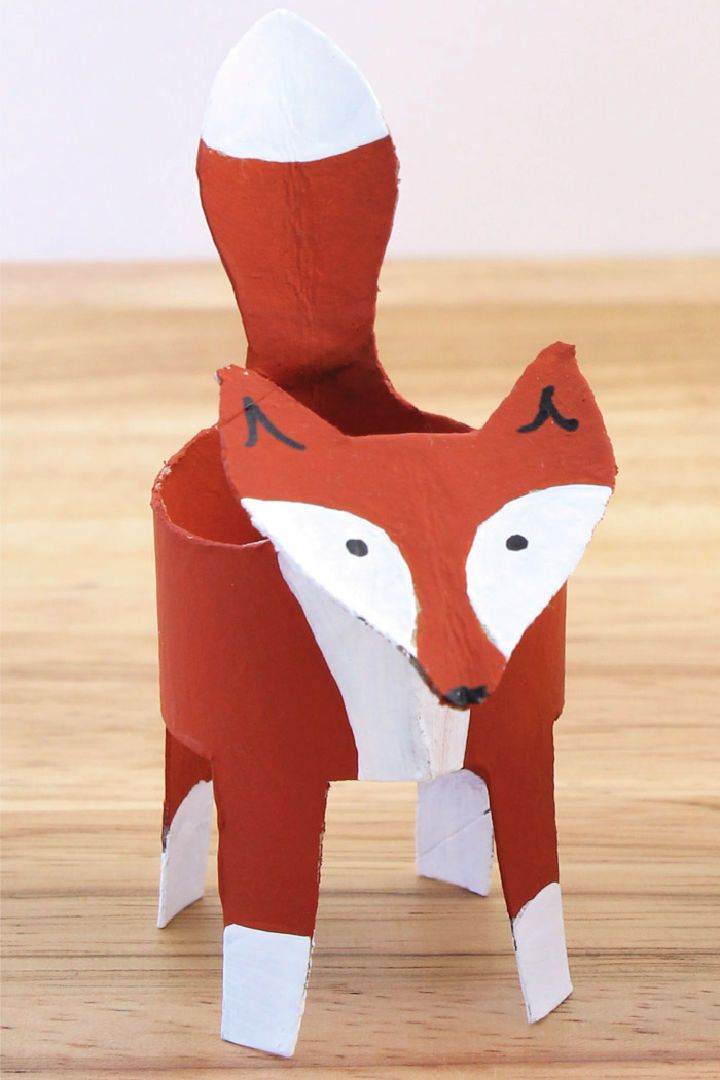 Simple Paper Roll Fox Craft for Kids