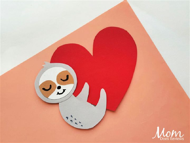 Sloth Hugging Heart Craft