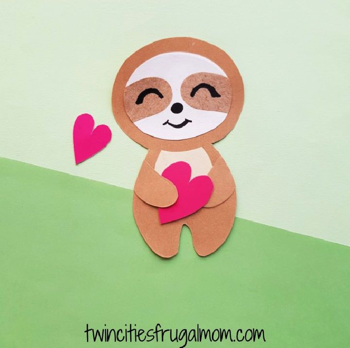 Sloth Valentine Paper for Kids