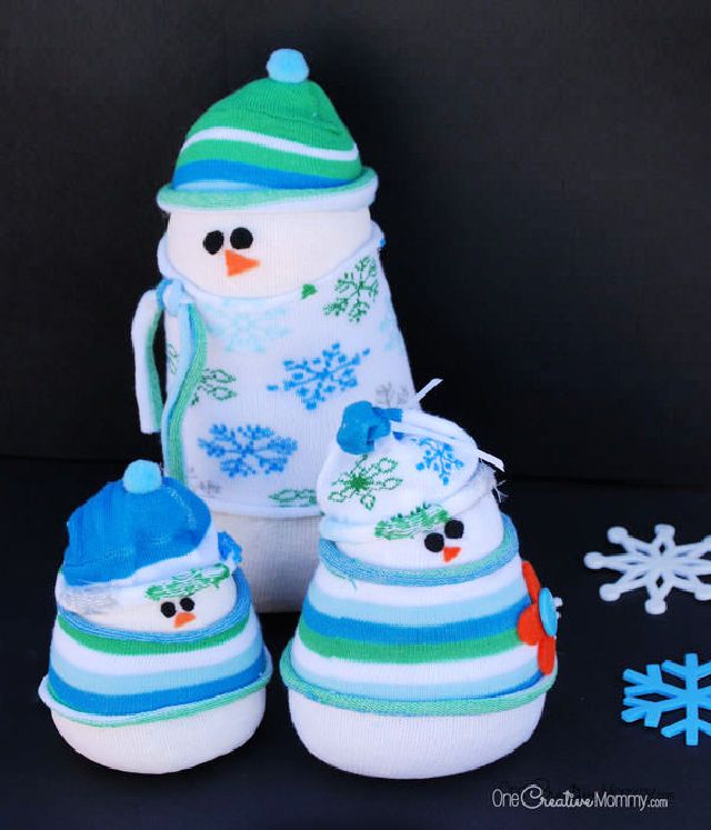 Sock Snowman Craft for Winter Decor