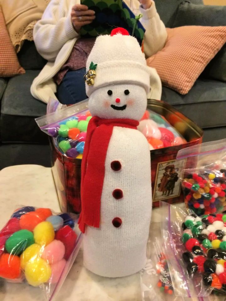 Sock Snowman Step-by-Step Instructions