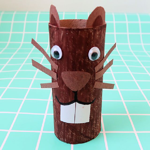 Toilet Paper Roll Groundhog Day Craft for Toddlers
