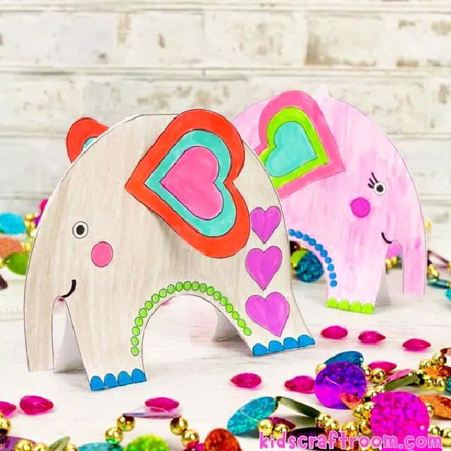 Valentine Elephant Craft for Kids