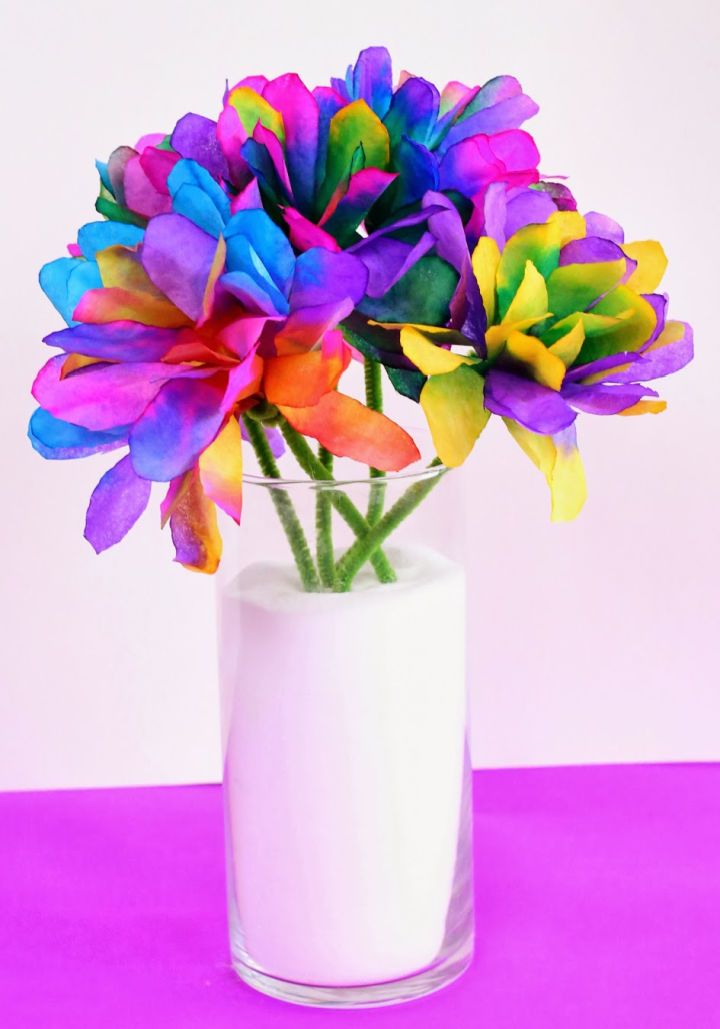 DIY Vibrantly Colored Coffee Filter Flower