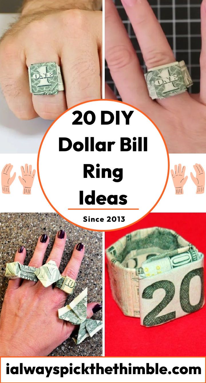 how to make a dollar ring: 20 ways to make $1 bill ring