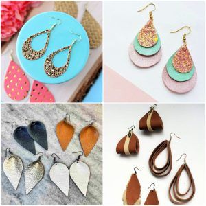 easy DIY leather earrings: how to make leather earrings