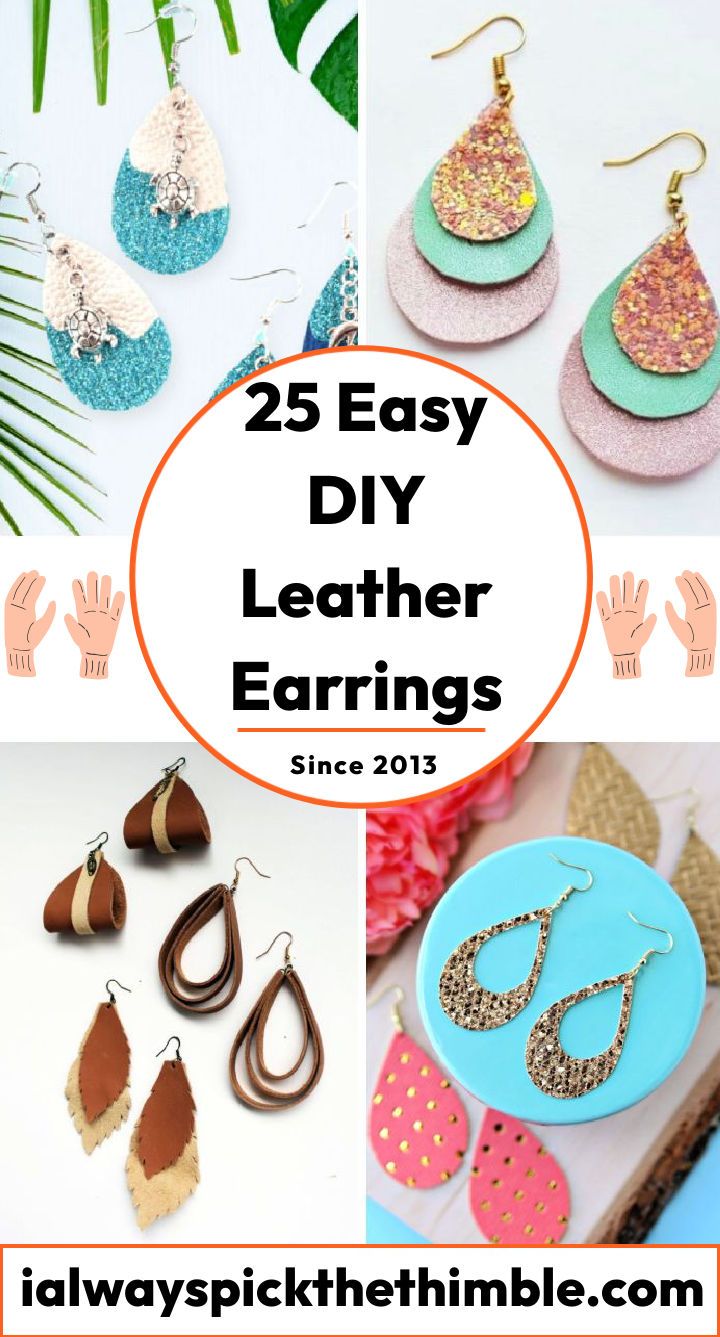 easy DIY leather earrings: how to make leather earrings