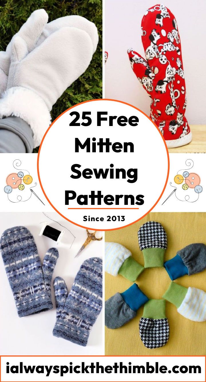 25 free mitten sewing patterns {step by step mitten pattern to sew}