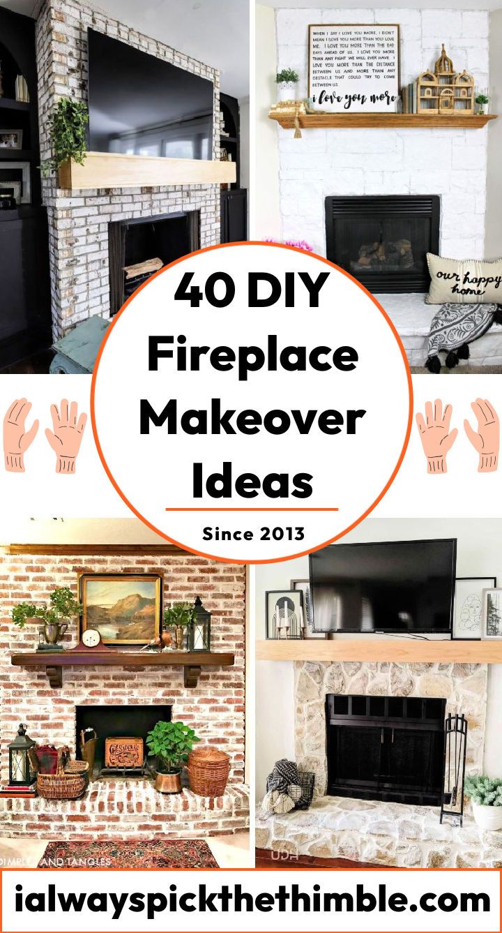 40 DIY fireplace makeover ideas: easy fireplace remodel
