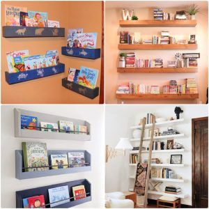 25 DIY floating bookshelf ideas: make wall of bookshelves