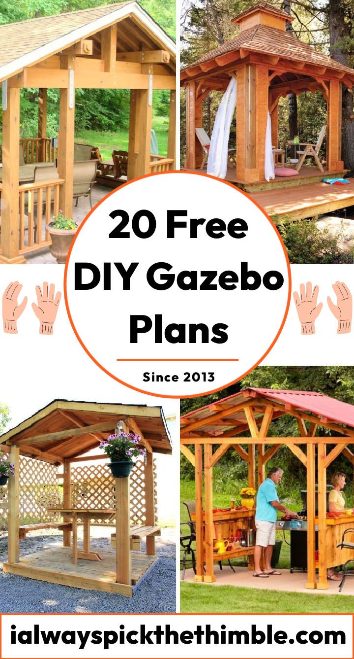 20 free DIY gazebo plans to build a gazebo yourself
