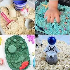 25 DIY moon sand recipe list: how to make kinetic sand