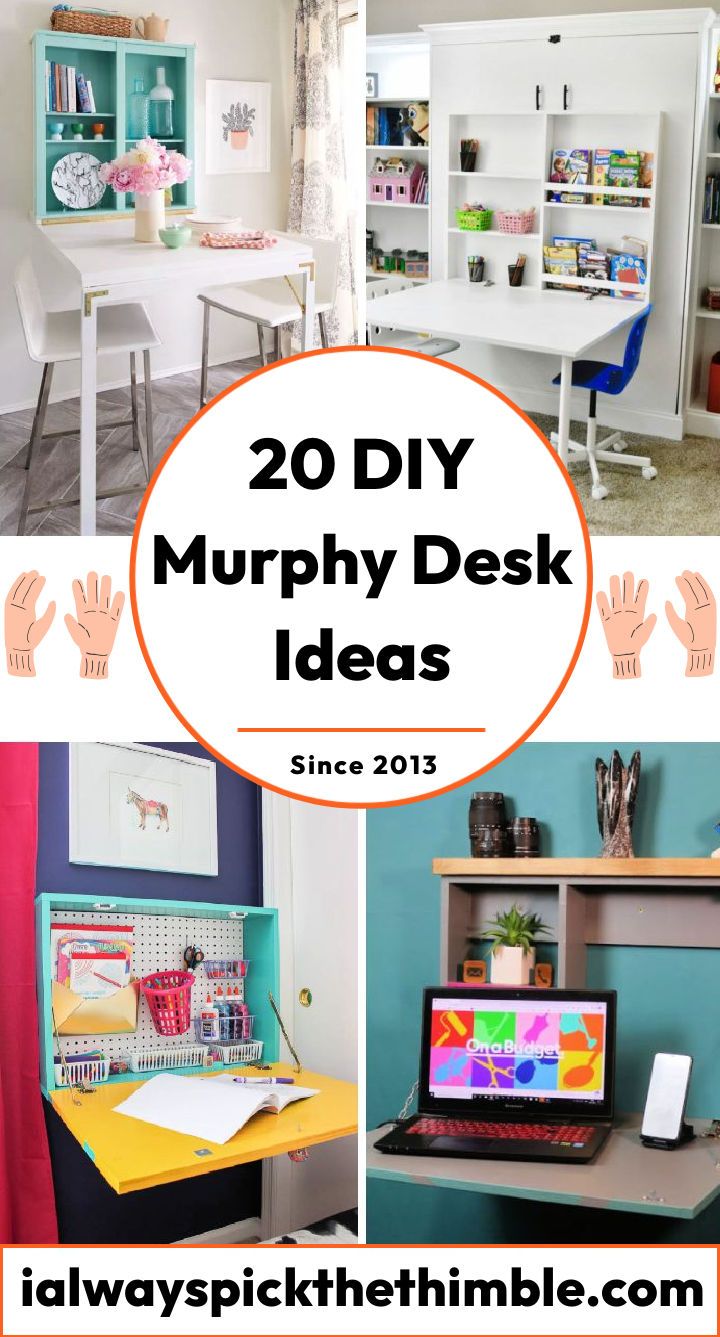 20 free DIY murphy desk plans: DIY fold down table