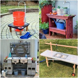 25 homemade DIY outdoor sink ideas: build garden sink