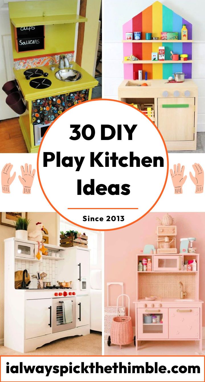 30 DIY play kitchen ideas for kids to have fun