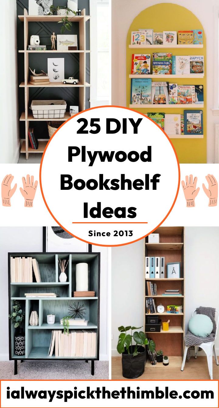 25 free DIY plywood bookshelf plans {DIY plywood shelves}