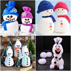 25 DIY sock snowman craft ideas: learn how to make
