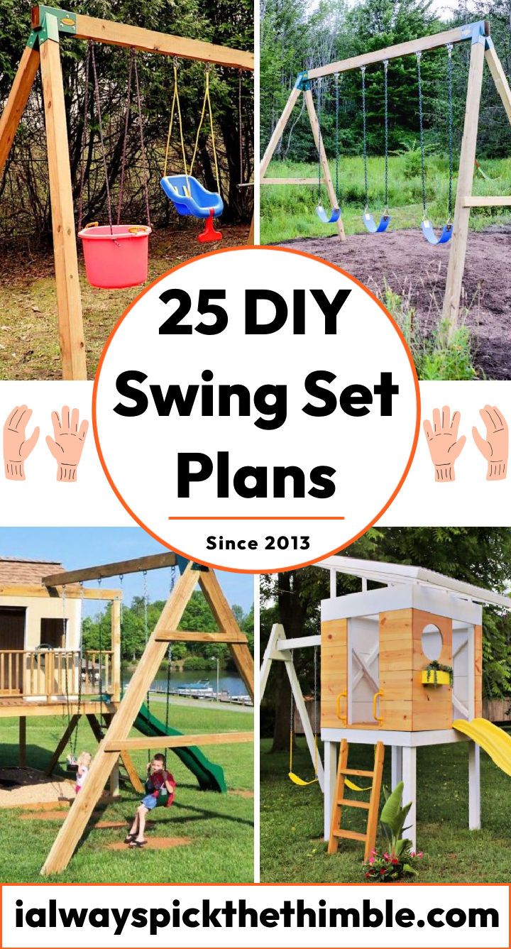 25 free DIY swing set plans: learn building a swing set