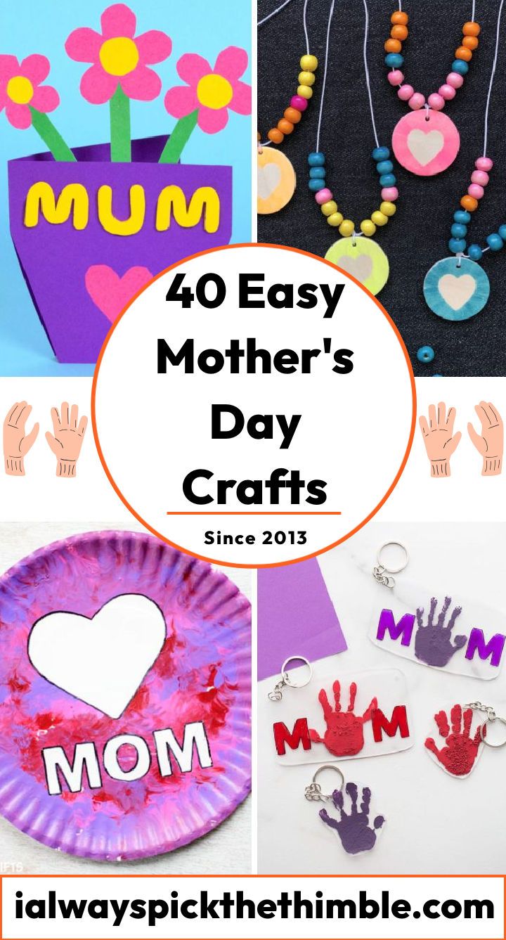 40 easy mothers day crafts and arts for kids